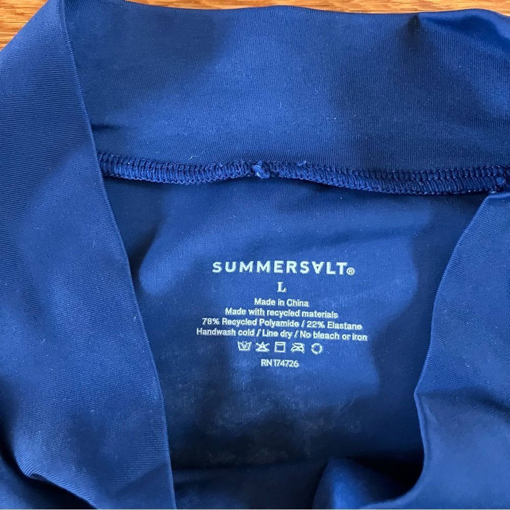 Summersalt Blue Black Sun Shield Swim Tunic & Leggings Bathing Suit Large - Picture 2 of 13